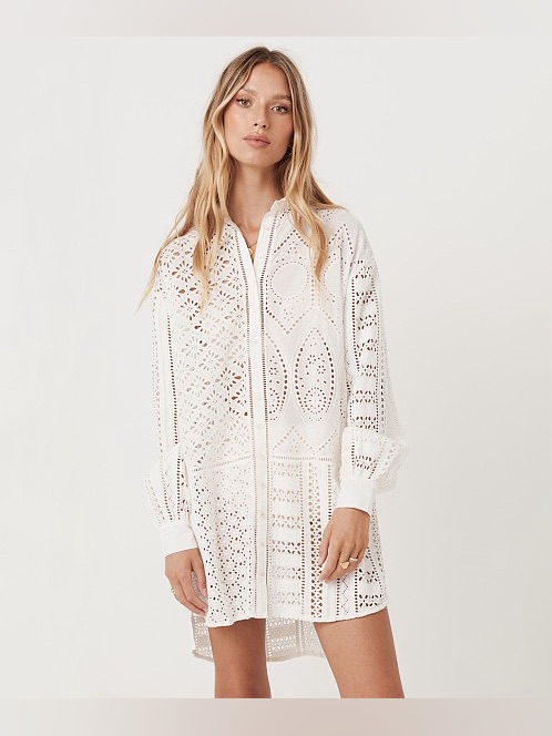 Spell And The Gypsy Collective Lottie Oversized Shirt In White Size Xs